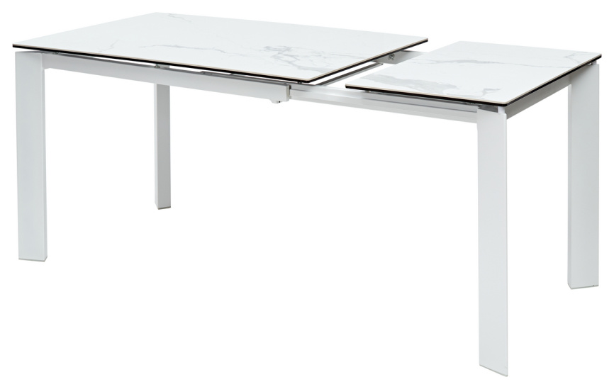 Стол CORNER 120 HIGH GLOSS STATUARIO керамика, стекло/ белый каркас, ®DISAUR фото 7