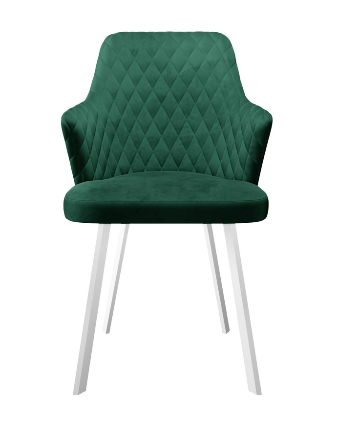 Стул DikLine 245 поворотный, К13 изумруд, ножки белые фото 5