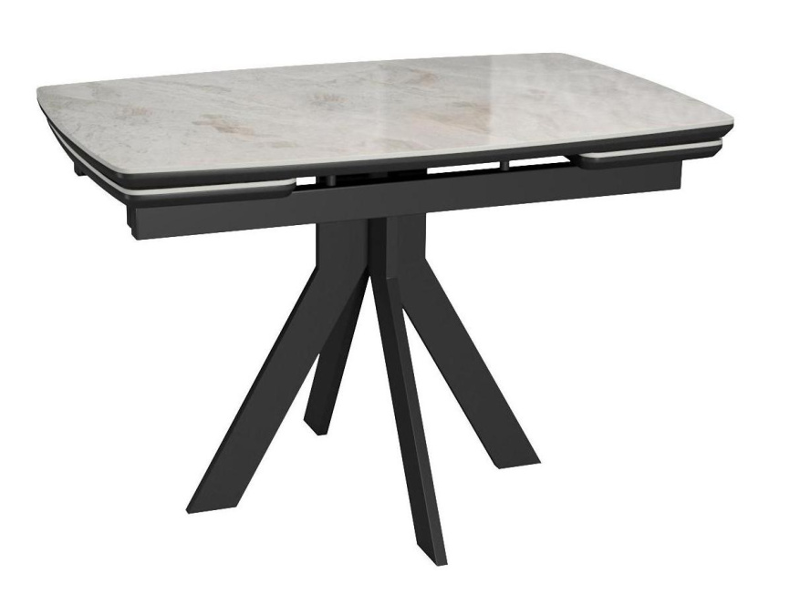 Стол DikLine DKU120 Керамика Italian Grey (глянец серый)/подстолье черное/опоры черные (2 уп.) фото 1