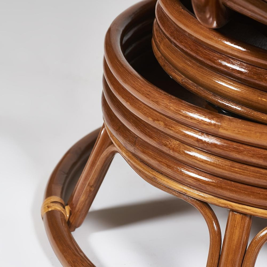 Кресло-качалка Папасан/Papasan (W 23/01 B) /с подушкой/ 115х78х104см, пекан орех, ткань старт фото 8