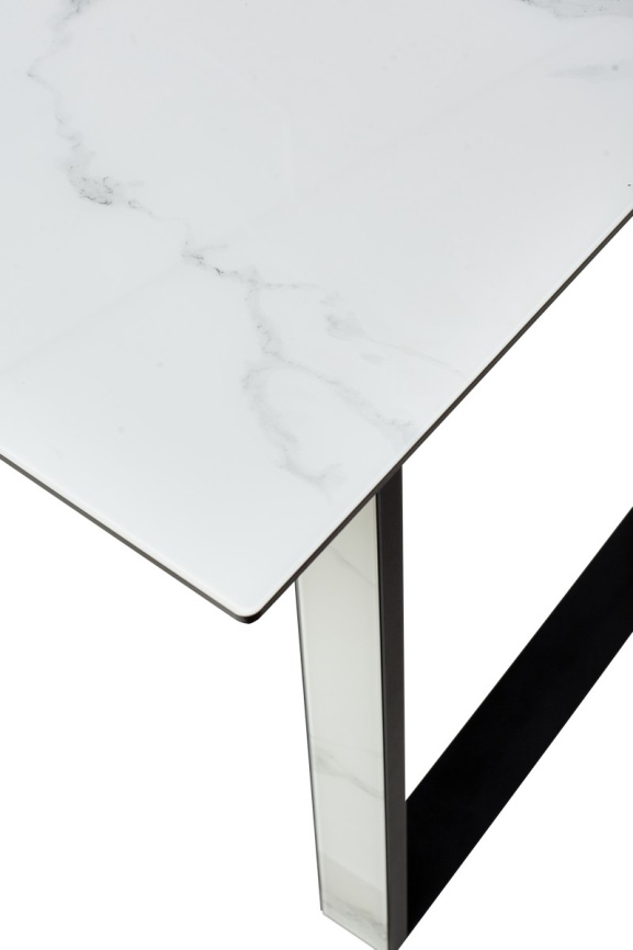 Стол Франк 160 БЕЛЫЙ МРАМОР, стекло / БЕЛЫЙ МРАМОР - ЧЕРНЫЙ, М-City фото 7