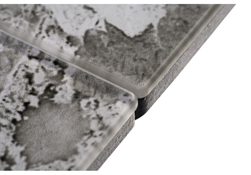 Стол стеклянный Бугун мрамор серый / черный фото 8