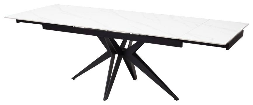 Стол FORIO 160 MATT WHITE MARBLE SOLID CERAMIC / BLACK, ®DISAUR фото 4