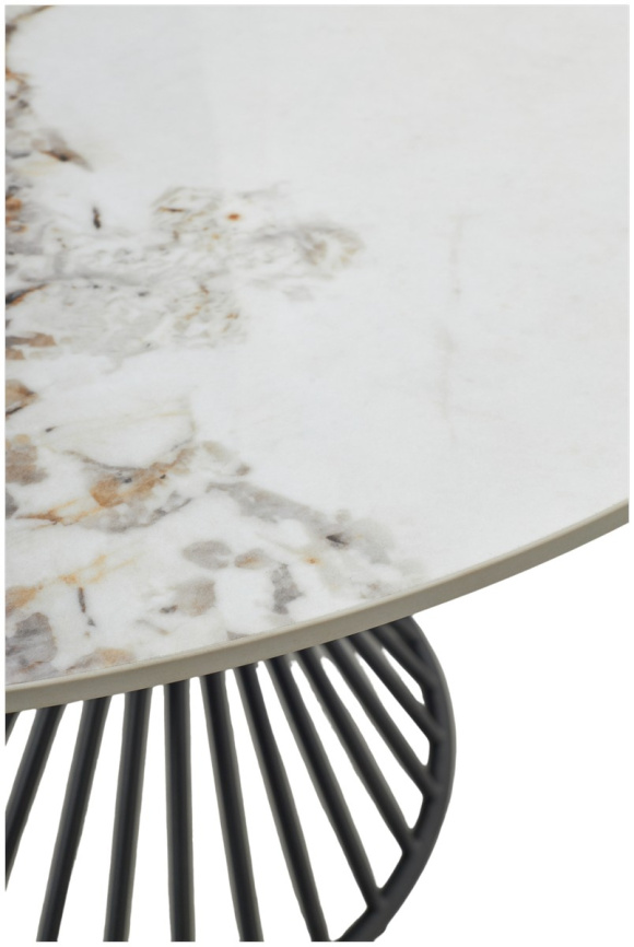 Стол БУЕНО (BUENO) 120 цвет МРАМОР (GLOSS GOLDEN JADE SOLID CERAMIC) / ЧЕРНЫЙ, ®DISAUR фото 3