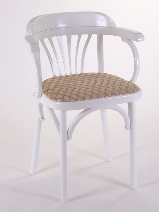 Стул Венский мягкий (эмаль белая, ткань 1 beige) фото 3