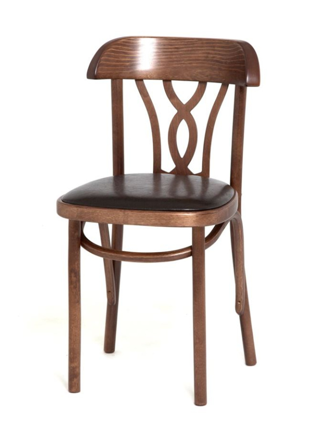 Стул "Астра Восьмерка" мягкий (темный тон, экокожа коричневая) фото 1