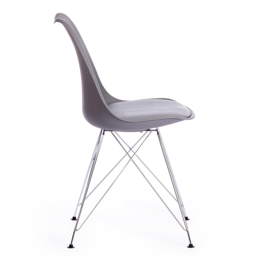 Стул Тулип Айрон Чаир/Tulip Iron Chair (мод.EC-123) металл/пластик, 54,5х48х83,5см, серый фото 2