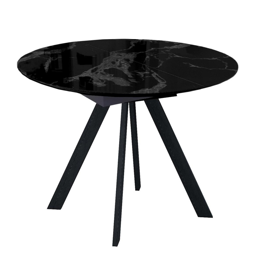 Стол DikLine SFC100 d1000 стекло Оптивайт Черный мрамор/подстолье черное фото 1