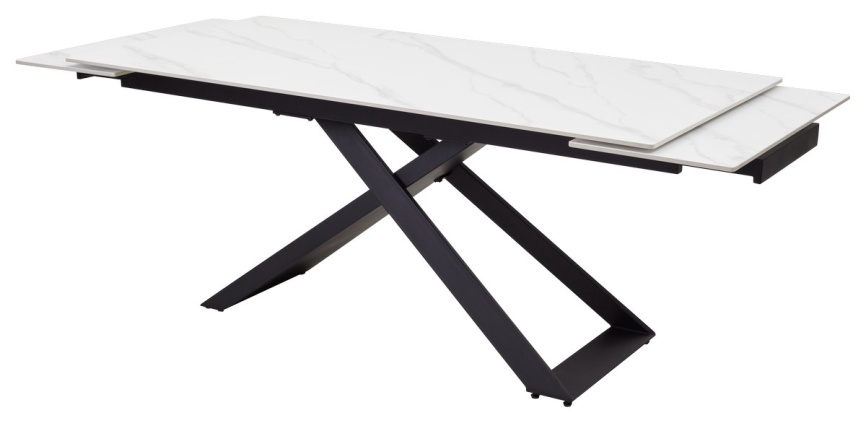 Стол LIVORNO 180 MATT WHITE MARBLE SOLID CERAMIC / BLACK, ®DISAUR фото 8