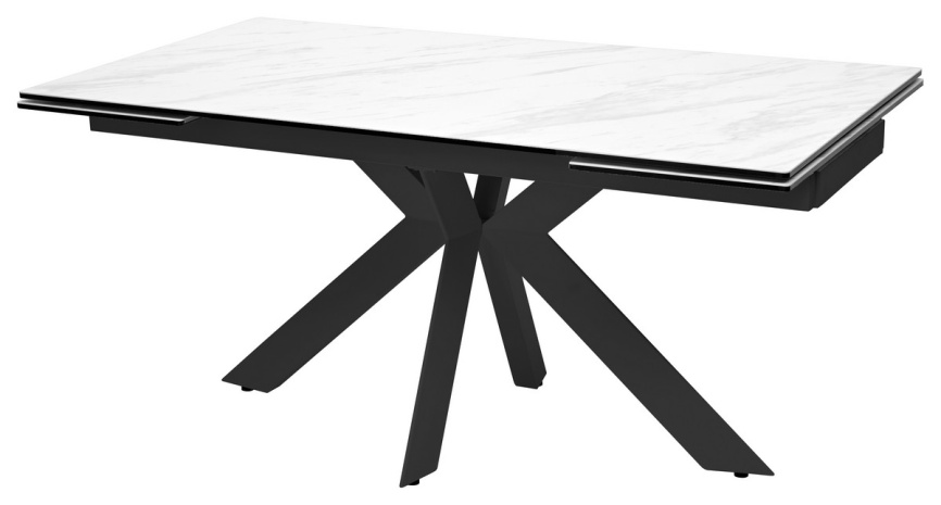 Стол BELLUNO 160 MARBLES KL-99 Белый мрамор матовый, итальянская керамика/ черный каркас, ®DISAUR фото 1