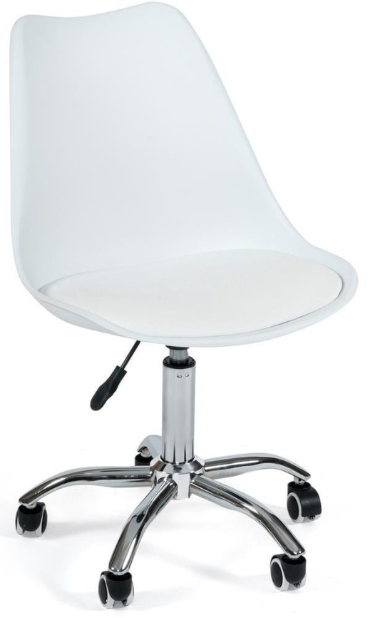 Офисное кресло Тулип/Tulip (мод.106-1) металл/пластик/PU, 58 x 47 x 97см, White (белый) / Chrome (хр фото 1