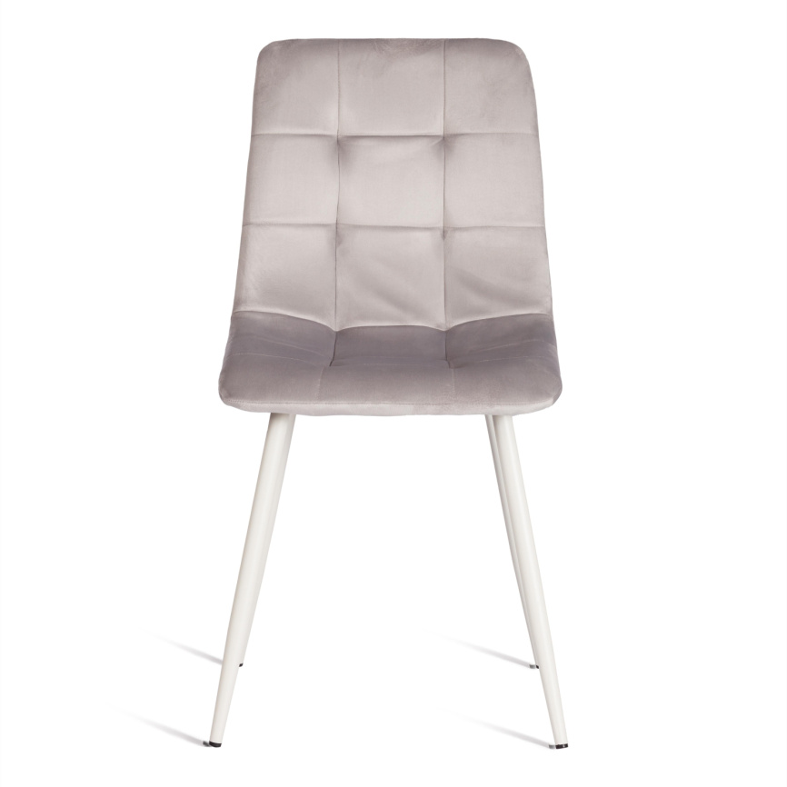 Стул CHILLY (mod. 7094-1) вельвет/металл, 44,5х52,5х86 см, light grey (светло-серый) HLR14 / белый фото 5