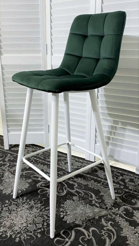 Барный стул LECCO UF910-14 DARK GREEN, велюр/белый каркас, 4 шт./2 кор. М-City фото 8