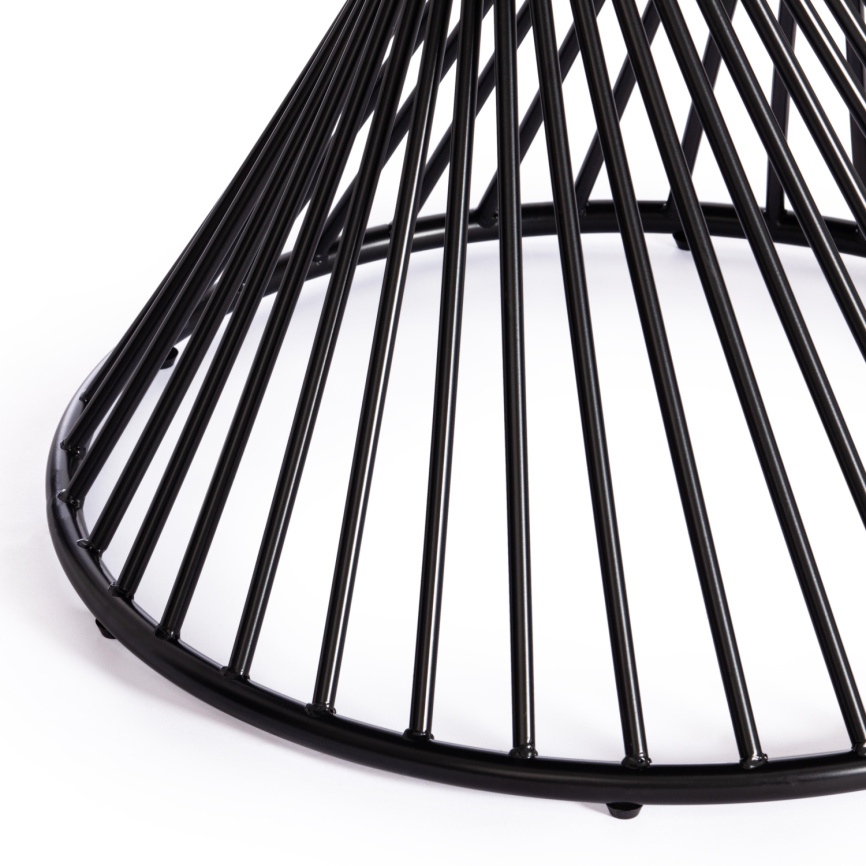 Стол BERTOIA (mod. GT21) металл/стекло, 110 х 110 х 75 см, Black (черный) фото 4