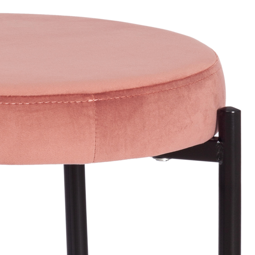Табурет Рево/Revo (мод. 7034) ткань/металл, 44х44х47см, коралловый бархат 15/черный фото 3