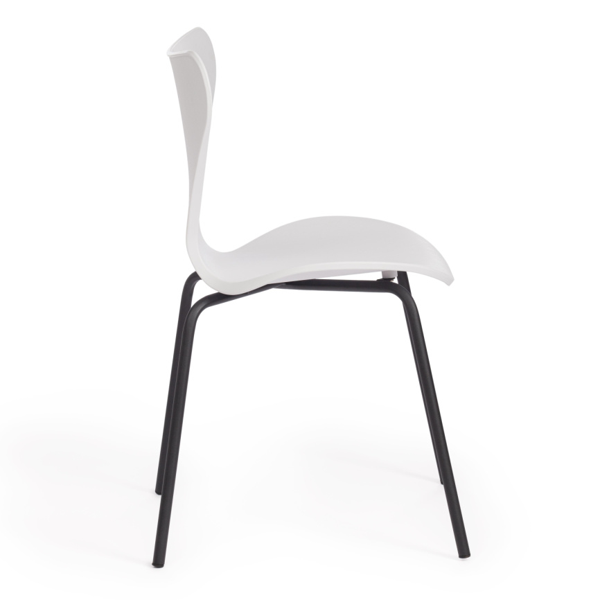 Стул Якобсен/Jacobsen (мод DC 102) пластик/металл, 50 х 46 х 82 см , белый 018/черный  фото 2