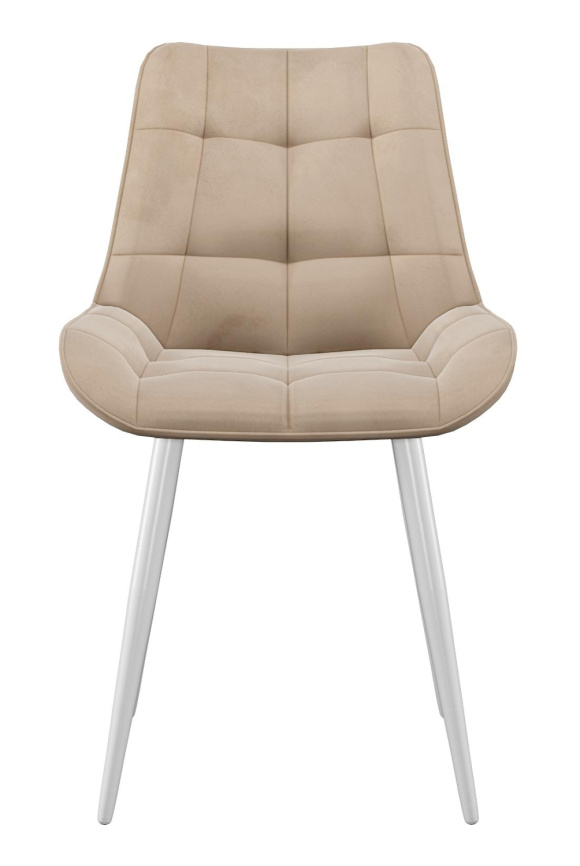 Стул DikLine 206М B03 BEIGE, ножки белые фото 2
