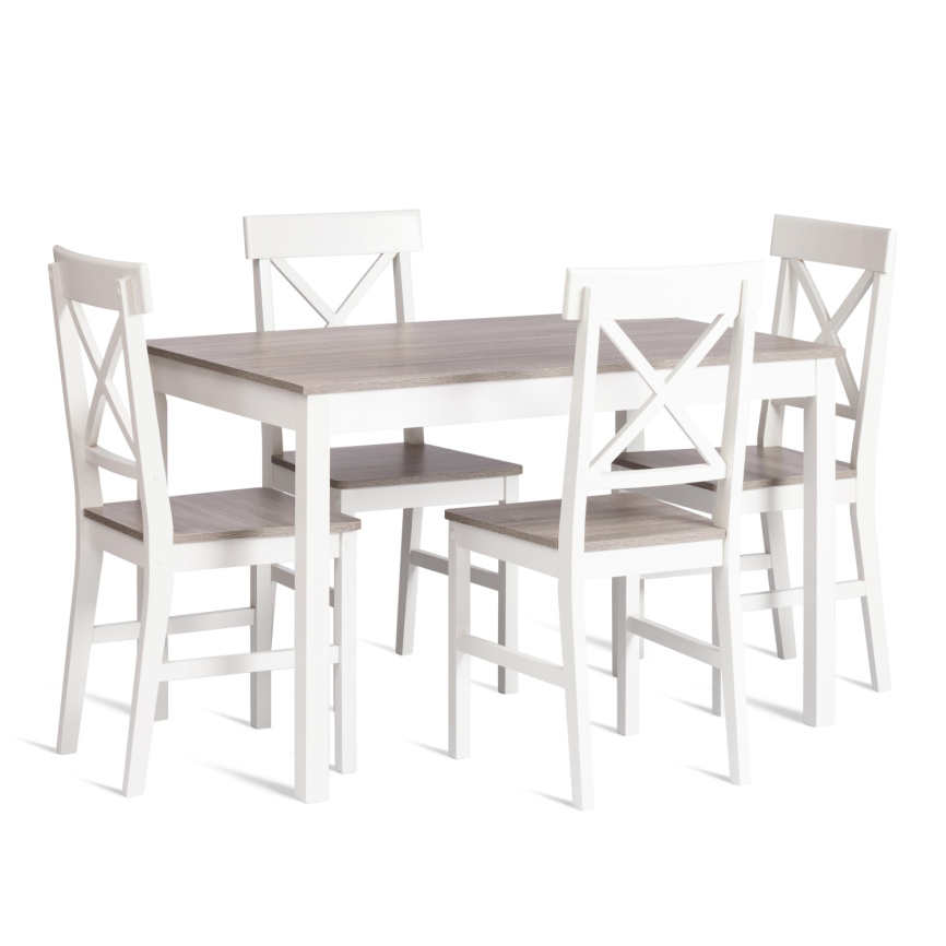Обеденный комплект Хадсон (стол + 4 стула)/ Hudson Dining Set (mod.0104) МДФ/тополь/меламин, стол: 1 фото 1