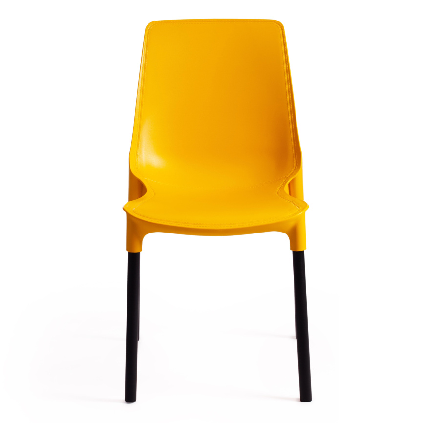 Стул Джениус/Genius (мод. 75) пластик/металл, 46x56x84cм, желтый/опоры черные  фото 5