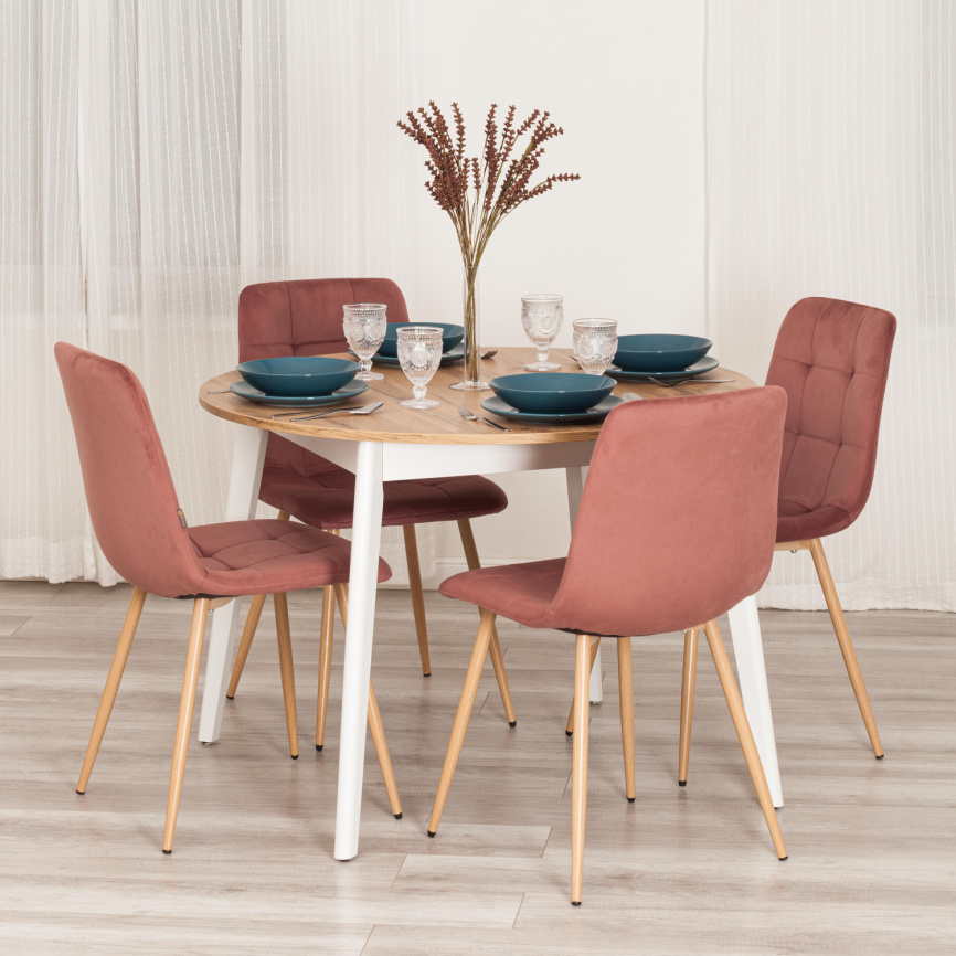 Стул CHILLY (mod. JSC-220) Велюр/металл , 44,5х52,5х88 см, Coral (коралловый) HLR44 / натуральный фото 11