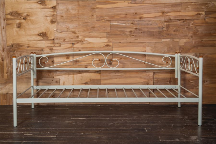 Кушетка Оптима Люкс (90х200/металлическое основание) Белый фото 3