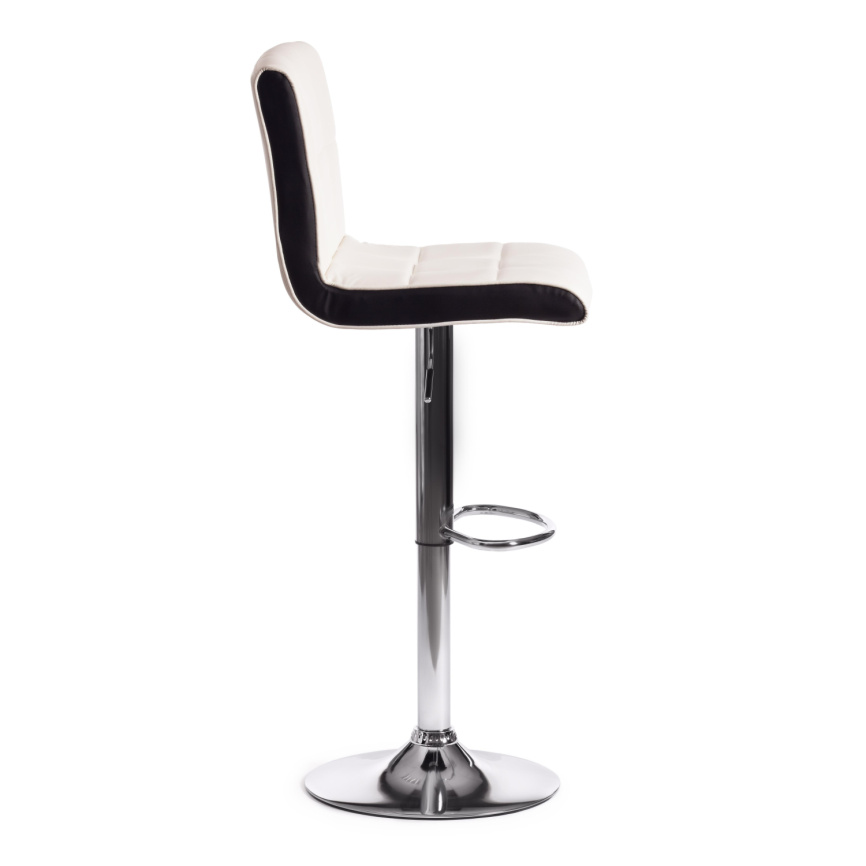 Стул барный Барбер/Barber (мод.KY711D) металл/экокожа, 43х50х92-103см, белый/черный/хром фото 3