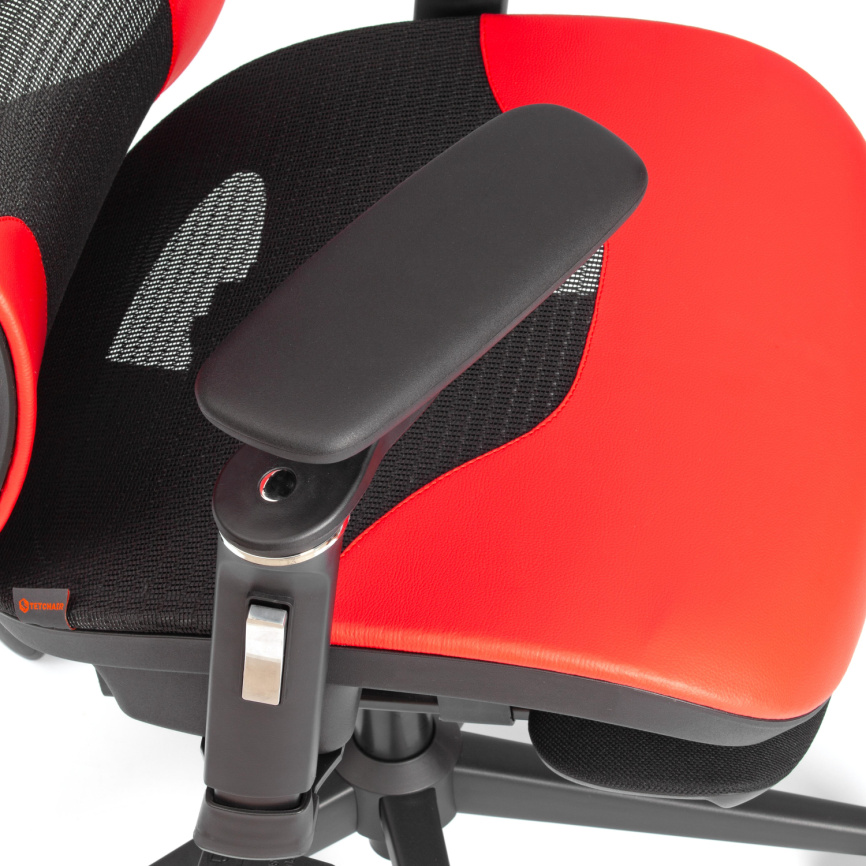 Кресло KingCobra иск. кожа / сетка, черный / красный, 70х70х125 см фото 12