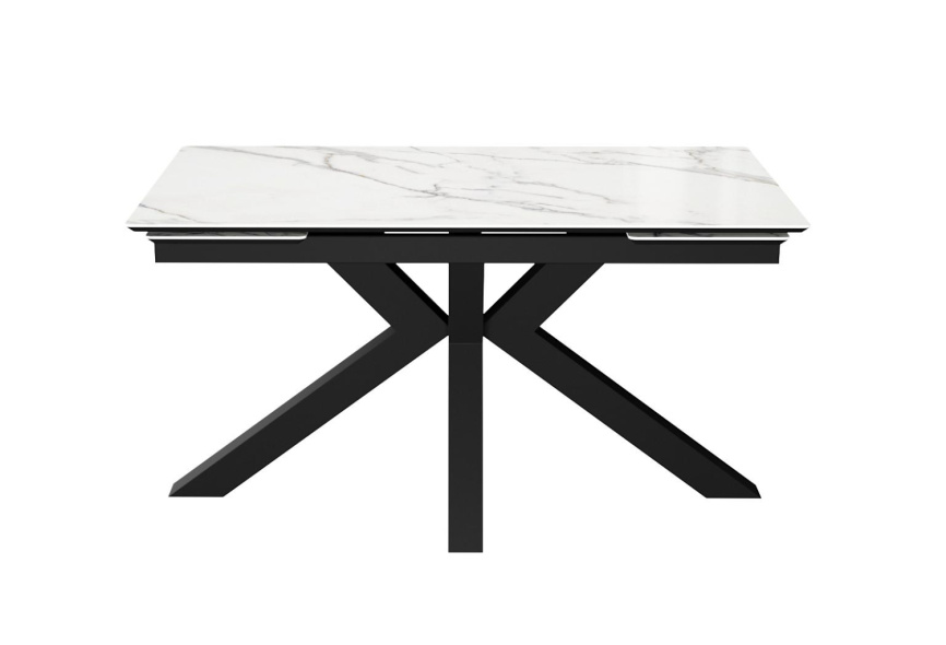 Стол DikLine SFE160 Керамика Tianshan White (белый полуглянец)/подстолье черное/опоры черные (2 уп.) фото 3