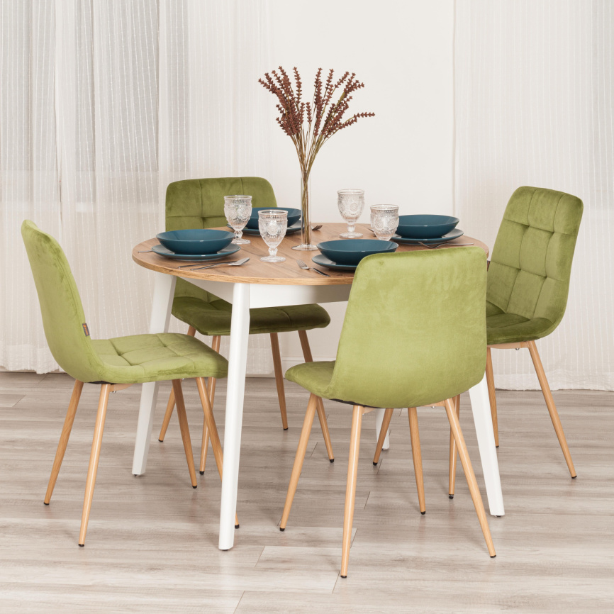 Стул CHILLY (mod. JSC-220) Велюр/металл , 44,5х52,5х88 см, Green (зеленый) HLR54 / натуральный фото 9