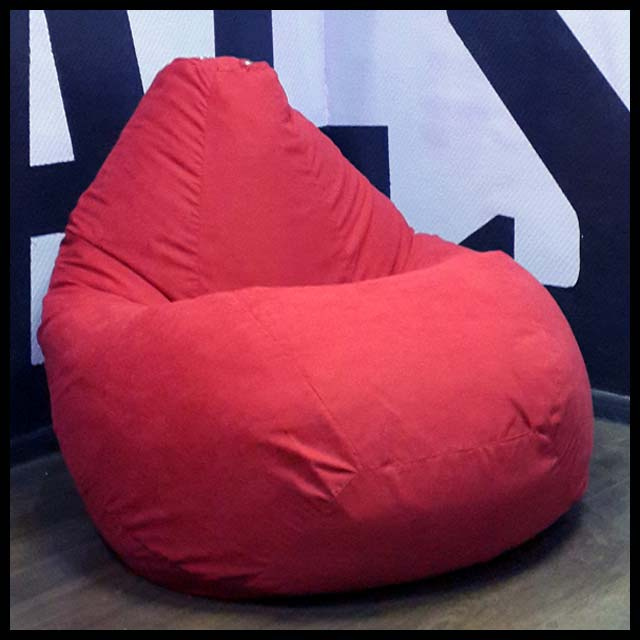 Кресло мешок Аполена (Красный микровельвет) XL 125x85" фото 1