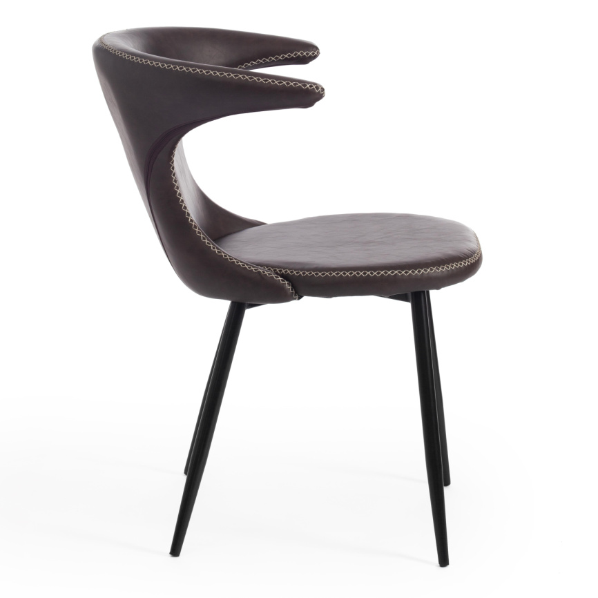 Стул FLAIR (mod. 9020) / 1 шт. в упаковке экокожа/металл, 60 х 56 х 78 см , коричневый 1/черный  фото 2