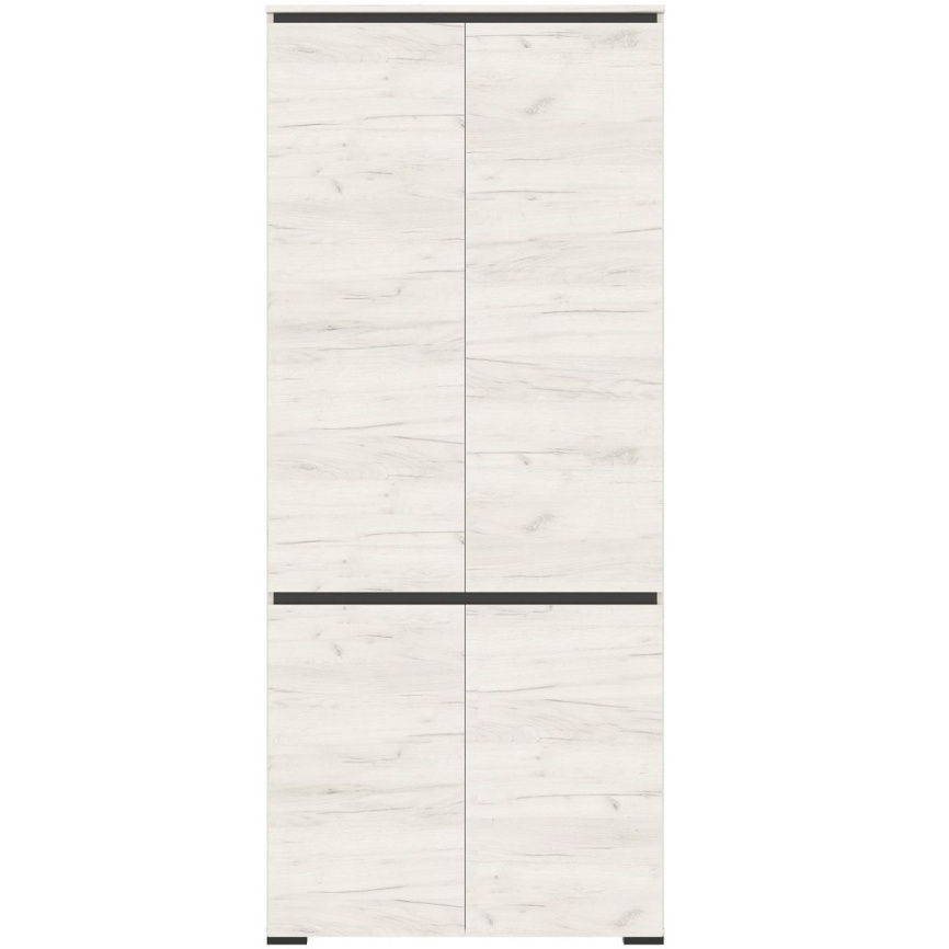 Шкаф «Гретта» 4С, Крафт белый/Антрацит фото 5