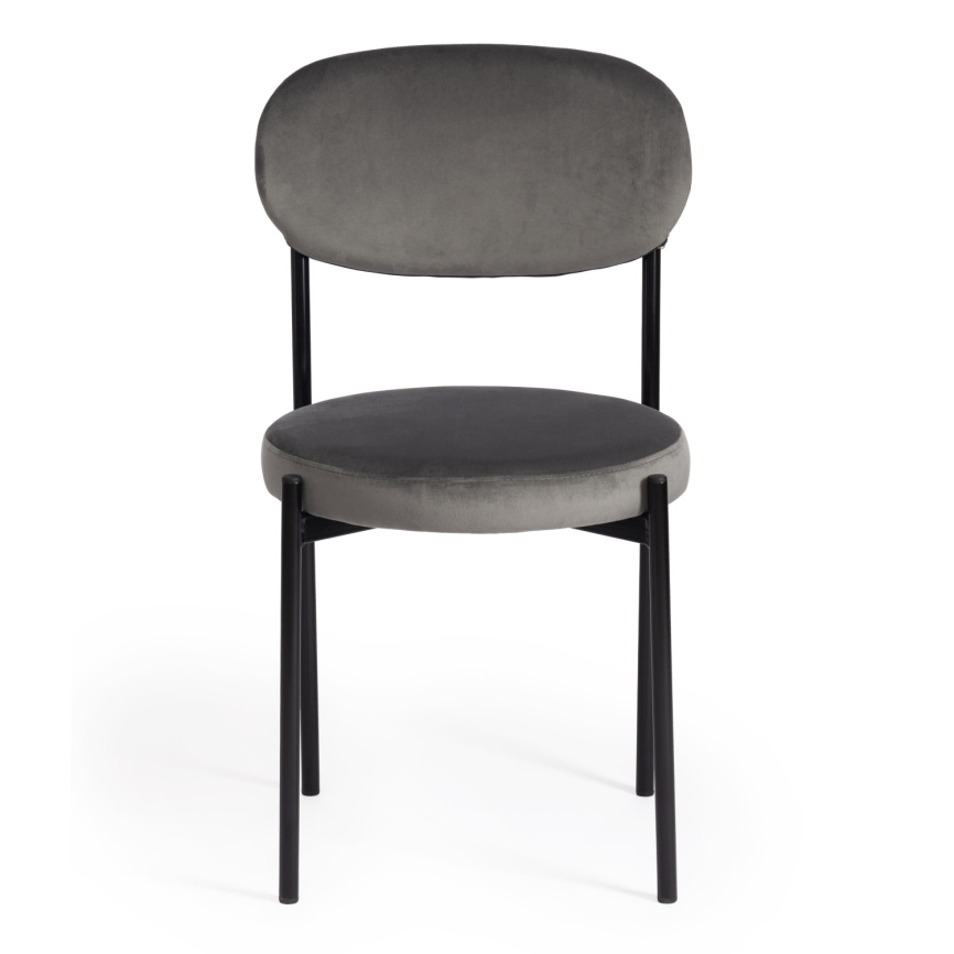 Стул Revo/Рево (мод. 7033) (1шт.в упаковке) ткань/металл, 47х54х82см, серый бархат 26/черный фото 5