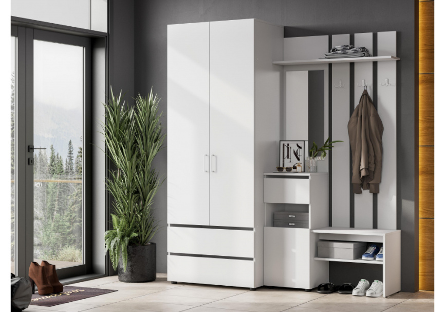Прихожая Валенсия комплектация 1 белый текстурный фото 1