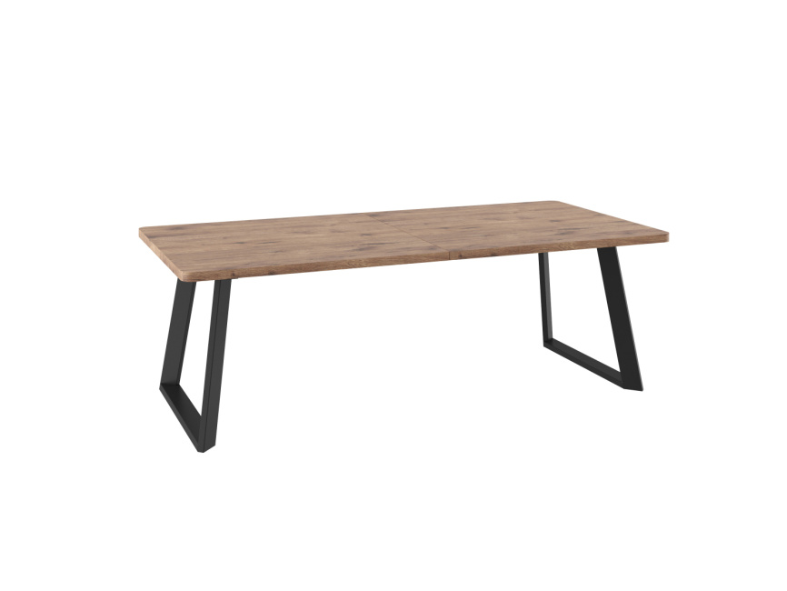 Стол Гранд 230, Дуб Веллингтон, Черный фото 1