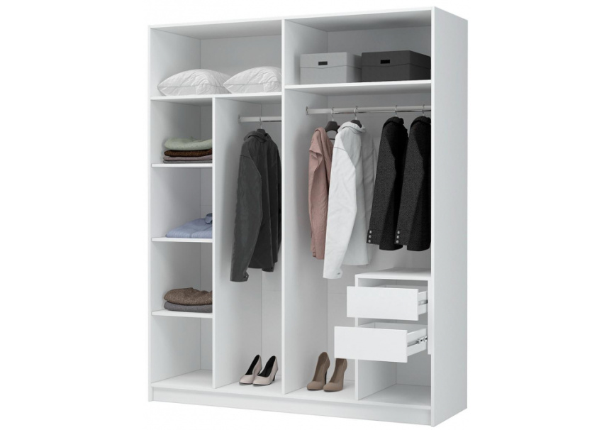 Шкаф Широн 1600 белый / белый фото 4