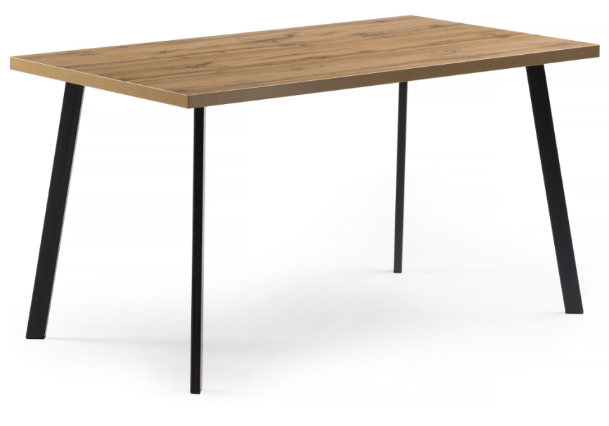 Стол деревянный Тринити Лофт 140x80 дуб крафт золотой / черный матовый фото 1