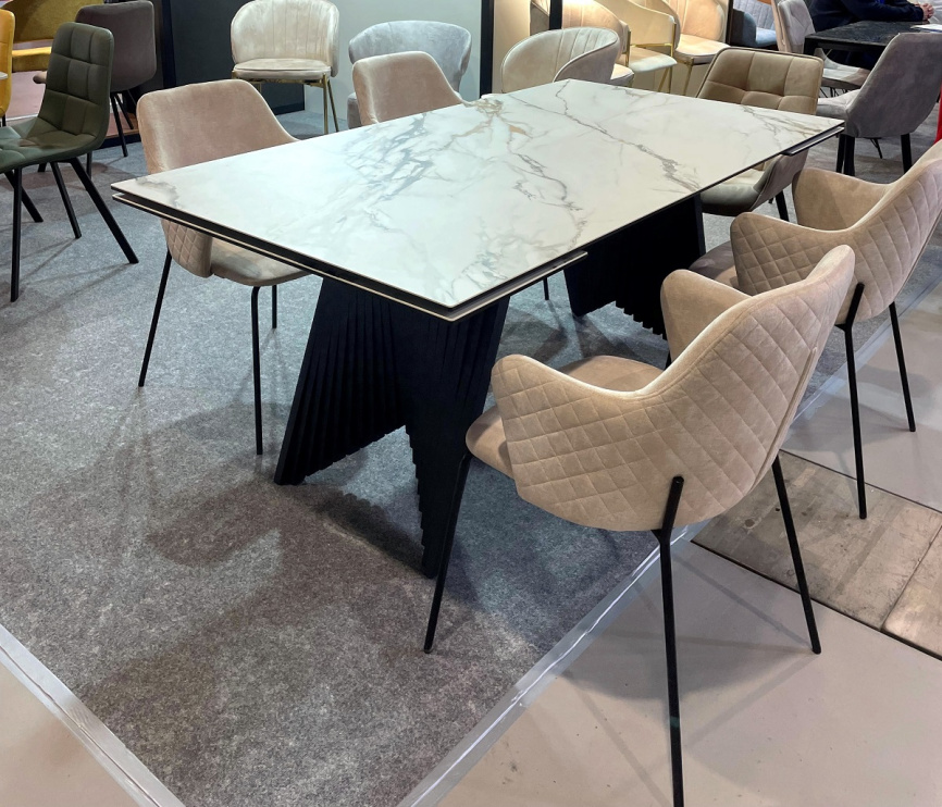 Стол IVAR 180 MARBLES KL-188 Контрастный мрамор, итальянская керамика, ®DISAUR фото 8