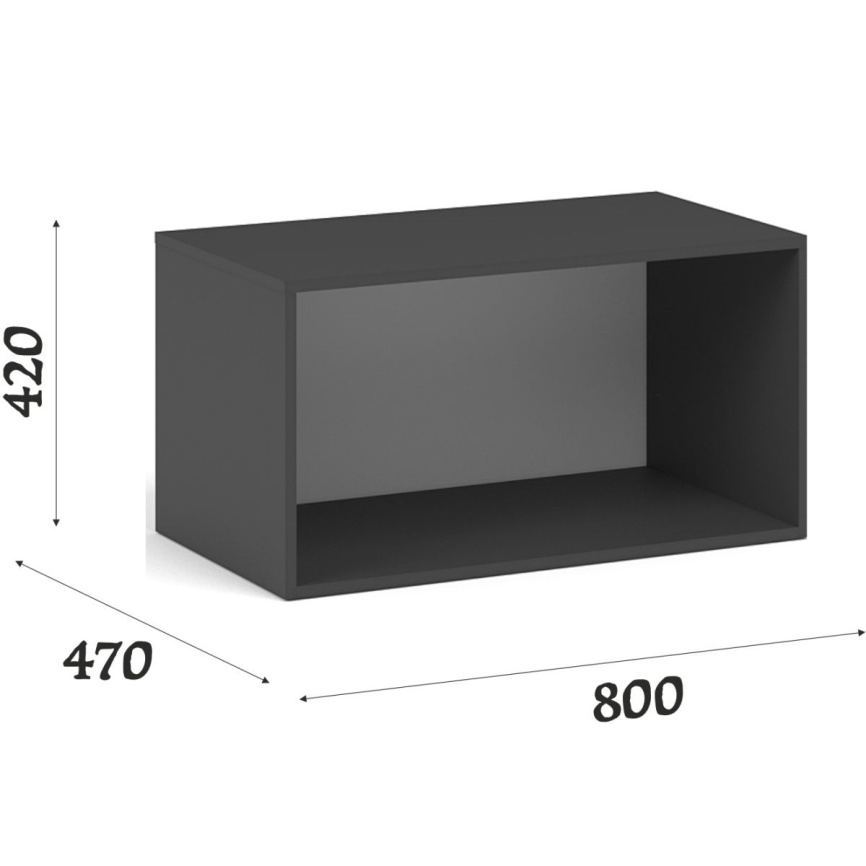 Антресоль «Чикаго» 2д Антрацит/Белый фото 4