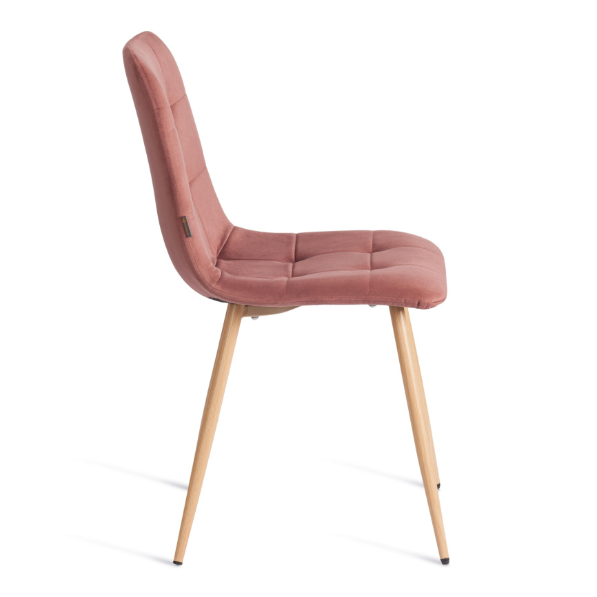 Стул CHILLY (mod. JSC-220) Велюр/металл , 44,5х52,5х88 см, Coral (коралловый) HLR44 / натуральный фото 8