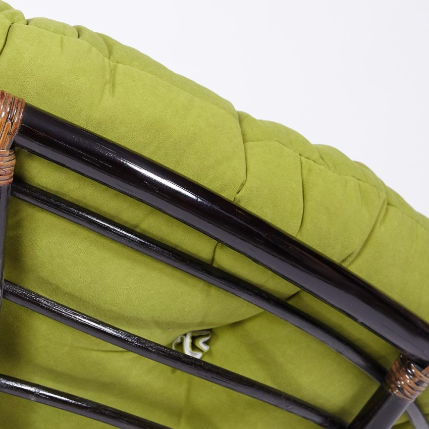 Кресло-качалка Папасан/Papasan (W 23/01 B) /с подушкой/ 115х78х104см, античный черно-коричневый, фло фото 9