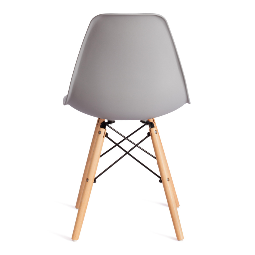 Стул CINDY (EAMES) (mod. 1801) дерево бук/металл/сиденье пластик, 45x51x82 см, Light grey (светло-се фото 4