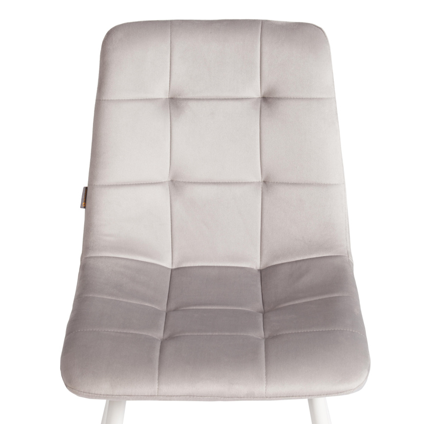 Стул CHILLY (mod. JSC-220) Велюр/металл , 44,5х52,5х88 см, Light grey (светло-серый) HLR14 / белый фото 5