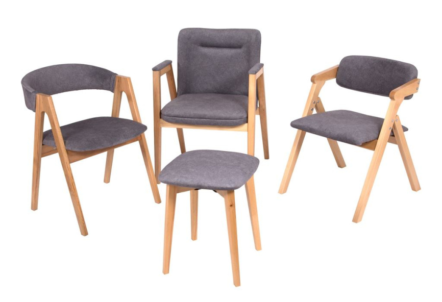 Стул складной Томас (бук/ткань Айсберг грей) фото 3