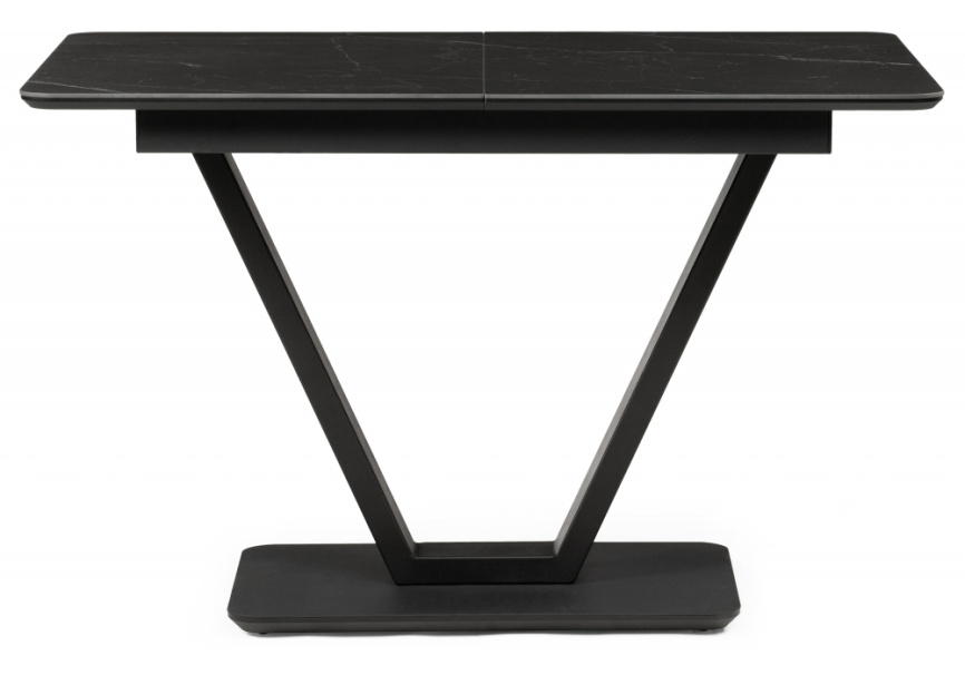 Керамический стол Бугун 120(160)х80х77 черный мрамор / черный фото 3