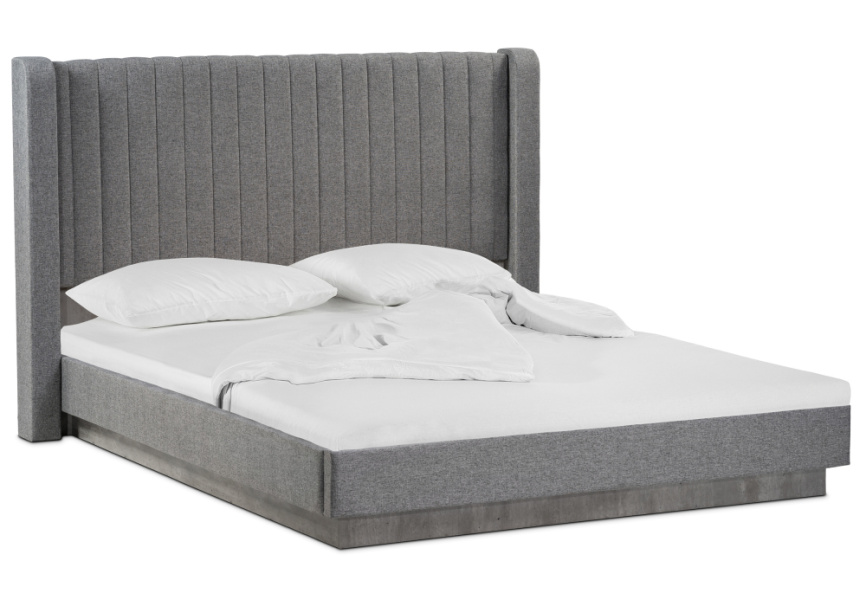 Кровать Tulip 160х200 с ПМ метрополитан грей / белая матовая фото 1