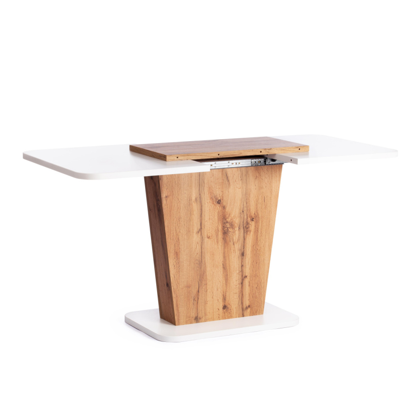 Стол обеденный Gent/Гент ЛДСП, 110-145х68,6х75,5см, дуб вотан/белый фото 6