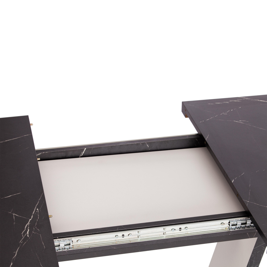 Стол обеденный раздвижной Вокс/Vox ЛДСП, 132-172х85х75,5см, мрамор черный/белый фото 9