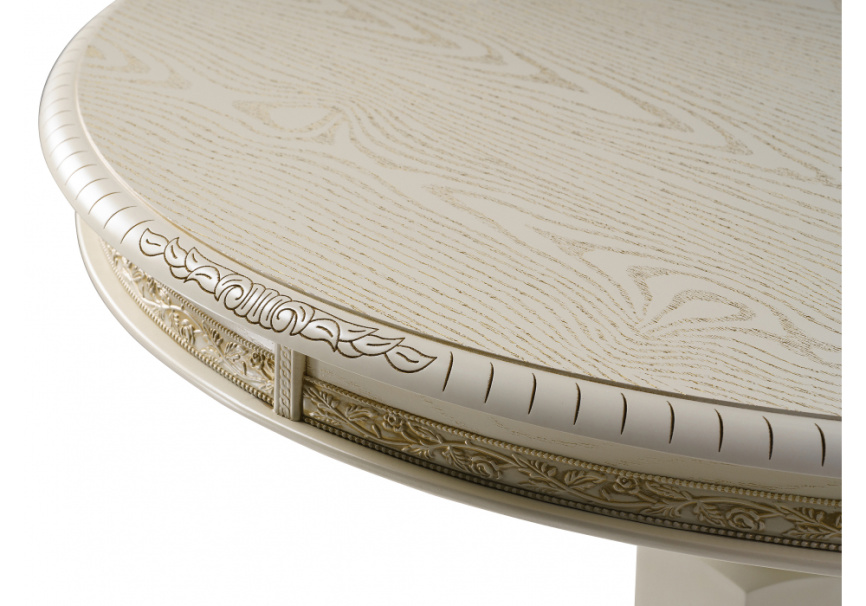 Стол деревянный Кантри крем с золотой патиной фото 10