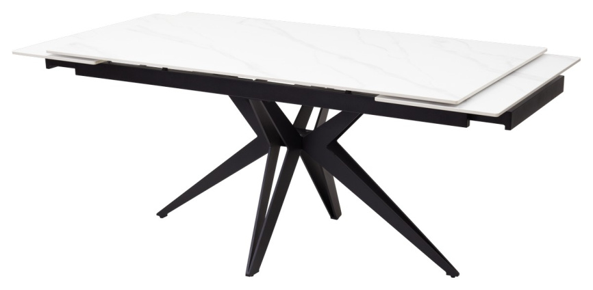 Стол FORIO 160 MATT WHITE MARBLE SOLID CERAMIC / BLACK, ®DISAUR фото 6
